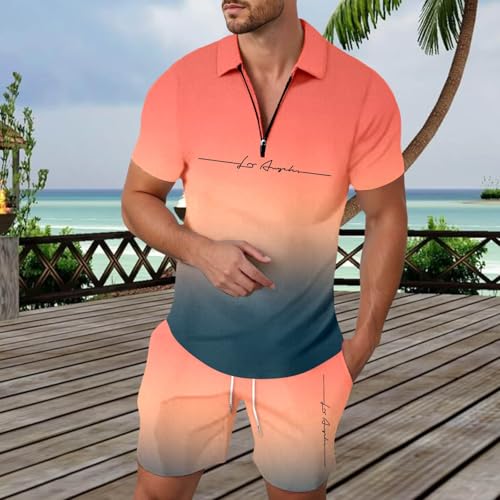 Ensemble Short Homme imprimé manches courtes mode estivale décontractée léger - 3