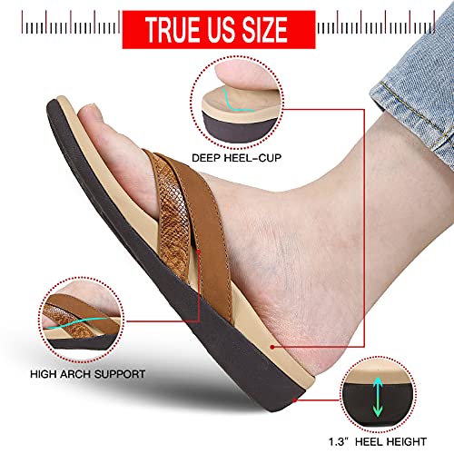 Image of Sounity Soft Arch Support Comfortable Sandals for Womens, Best Summer Dress Flip Flops with Cushion Memory Foam, Outdoor Walking Slippers for Plantar Fasciitis