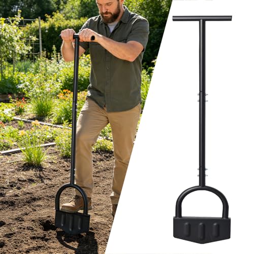 DIIG Manual Lawn Edger Tool with Long Handle, 8.5 Inch Steel Blade, Wide Foot Plate for Garden...