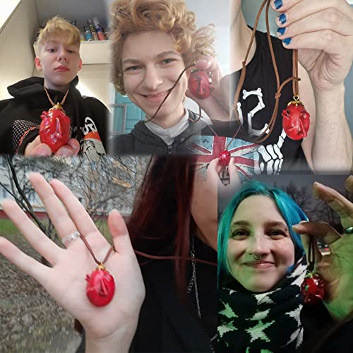 Mullike The Egg Of The King Cosplay Pendant Necklace Behelit Haou No Tamago Necklace for Men Jewelry Set Gift for Fan (2Pcs Egg Necklaces)3