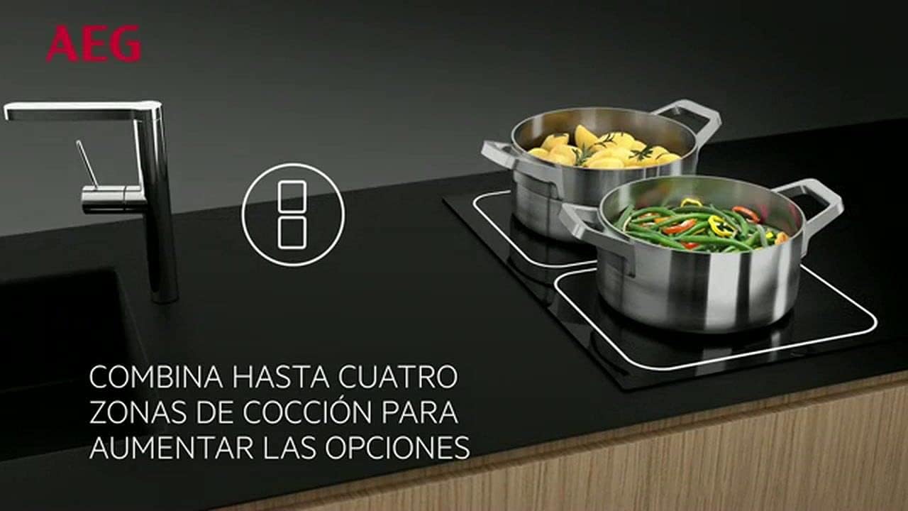 Aeg - Piano Cottura Ad Induzione Ike 95471 Fb in Vetro Bisellato Nero da 91Cm