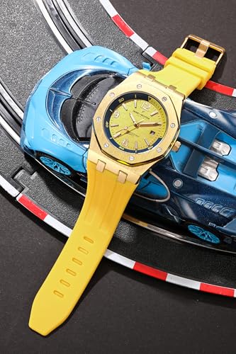Image of Daniel Hechter Paris Grenelle Collection Analog Watch for Men - Stainless Steel Bezel, Silicone Strap with Textured Dial and Date Display Function - DHM1015