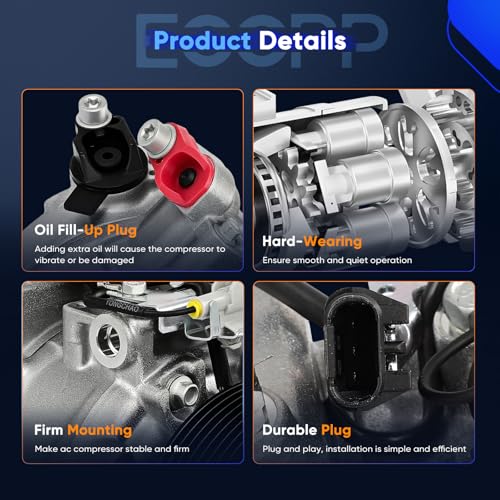 Image of ECCPP AC Compressor Fit for BMW 528i 3.0L 2011 AC Compressor with Clutch