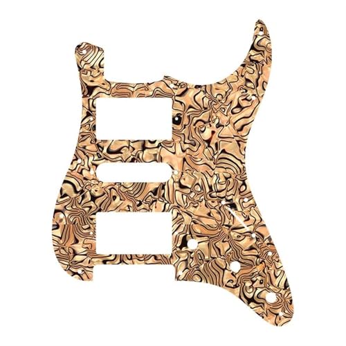 品質のエレキギターピックガード 11 穴スクラッチプレート HSH ハムバッカーコイルギター部品炎パターン エレキギターピックガード交換パーツ(Brown)