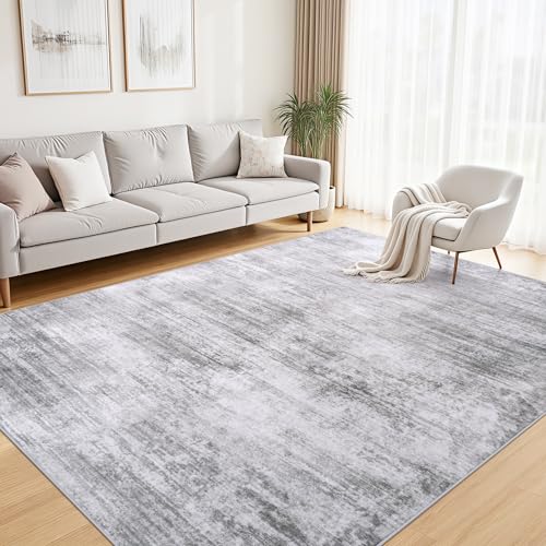 Tosuoka Washable Rug 6x9 Area Rugs for Living Room, Gray Abstract Large