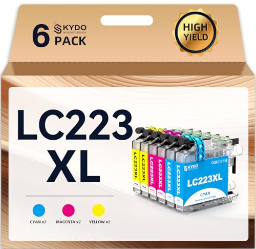 Skydo Cartucho de Tinta Multipack LC223XL LC223 Compatible con LC223 XL de Repuesto para impresoras DCP-J4120DW DCP-J562DW MFC-J1140W MFC-J4420DW MFC-J5620DW MFC-J480DW MFC-J880DW (Paquete de 6)