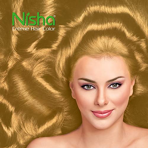 Image of Nisha Golden Blonde Creme Hair Colour For Women and Men Long Lasting Hair Colour 100% Grey Coverage With Henna Extracts Pack of 2 