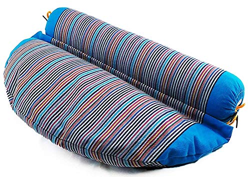 SAPURA® Rollo 2 in1 |  Cojín de meditación | Yoga Bolster Con Relleno de alforfón | Cojín de yoga, pilates Bolster, cuello rollo, turquesa