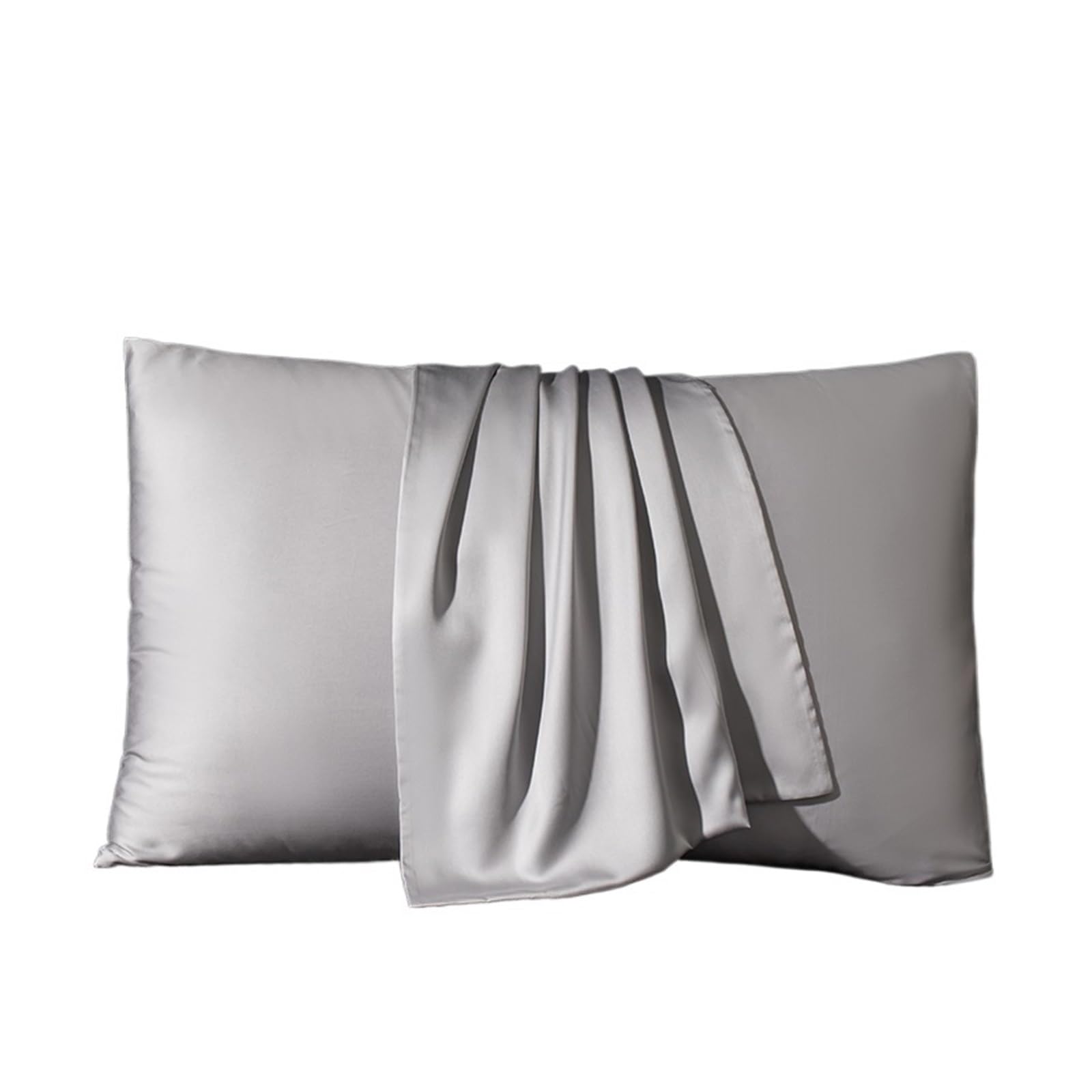 Funda de Almohada de Seda Morera Multicolor Varios tamaños(Silver Grey,50x65cm 1pc)