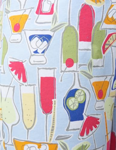 Image of HUE Women's Summer Vacation Pajama Separates, Soft, Whimsical Print Pjs with Tropical Beach Themes, Flip Flops, Cocktails
