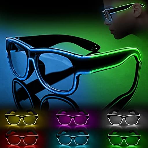Ainiv Gafas Luminosas Aviador, Gafas de Cumpleaños, Accesorio Divertido, Decoraciones para Fiestas de Adultos, para el Partido, Cumpleaños, de la Graduación, Accesorios Fiesta Navidad (Azul+Verde) | Ya disponible en tu tienda friki favorita! En mundofriki.es!