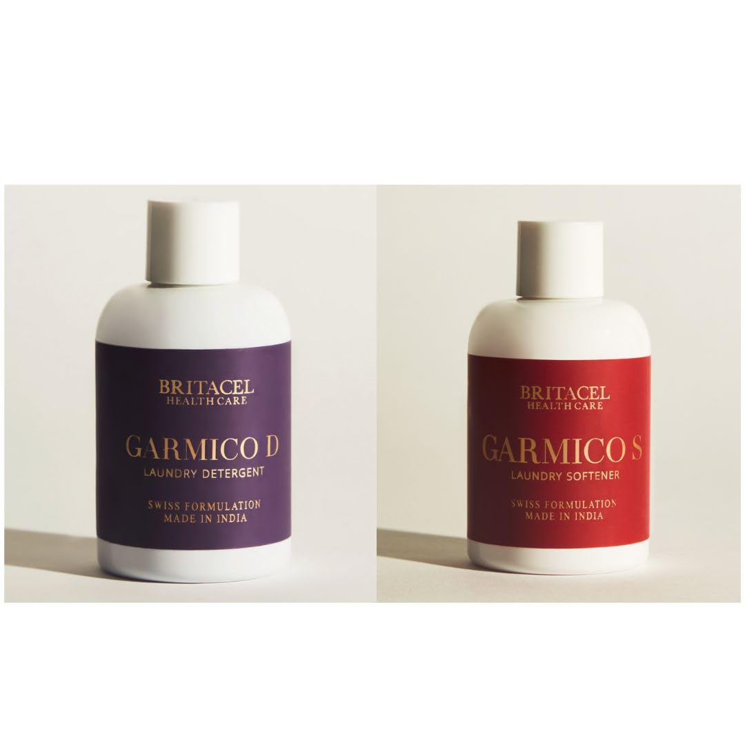 Britacels Laundry Travel Combo: Garmico D Liquid Detergent + Garmico S Fabric Softener - 2-in-1 Pack (100ml Each) Gentle on Fabrics, Tough on Stains | Long-Lasting Fragrance | Anti-Bacterial Softener (B0CXPR5L8T) Amazon Price History, Amazon Price Tracker