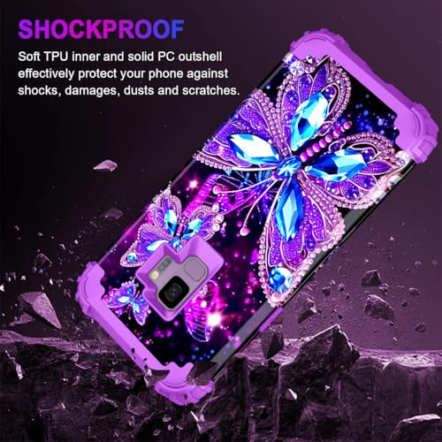 Miqala For Galaxy S9 Case,Glow In The Dark Three Layer Heavy Duty Shockproof Full Body Protection Hard Plastic Bumper+Soft Silicone Protective Case thumb #4