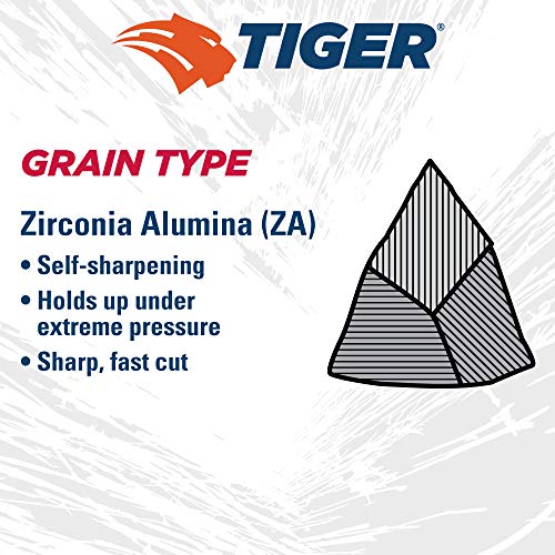 Image of Weiler 50706 4-1 /2 inch Tiger Disc Abrasive Flap Disc, Flat (TY27), Phenolic Backing, 120Z, 7 /8 inch Arbor Hole (Pack of 10)