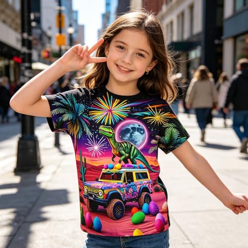 Image of Hgvoetty Boys Girls Graphic T-Shirts Kid 3D Casual Tops Tees for 6-16 Years | Youth Novelty Shirts, Bright Eye-Catching Design, Lightweight and Soft Material, Suit for Daily Sport, Party and School Wear