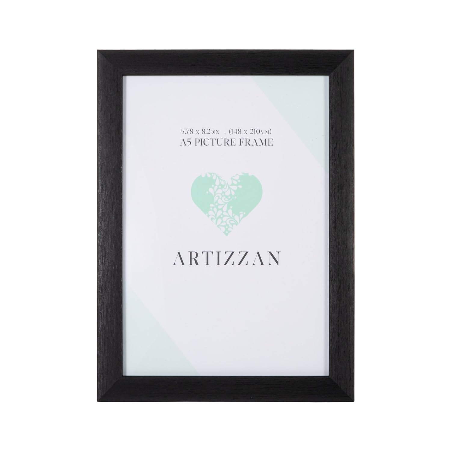 Happy Homewares A5 Rectangular Wood Effect Frame - Black