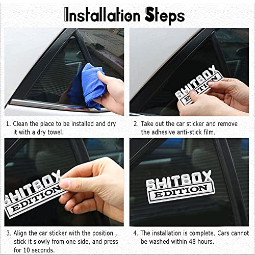 Shit Box Edition Emblem, Car Exterior Emblems Badge 3D Sticker Decal, Shit Box Edition Emblem 3D Letter Sticker, 3D Fender Badge Decal Car Truck Replacement For All Cars #TOP4