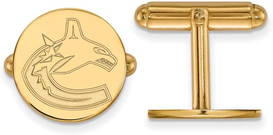 LogoArt 14k Yellow Gold NHL Vancouver Canucks Cuff Links