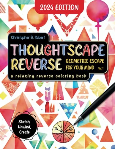 Livre de coloriage inversé reverse coloring book géométrie créative