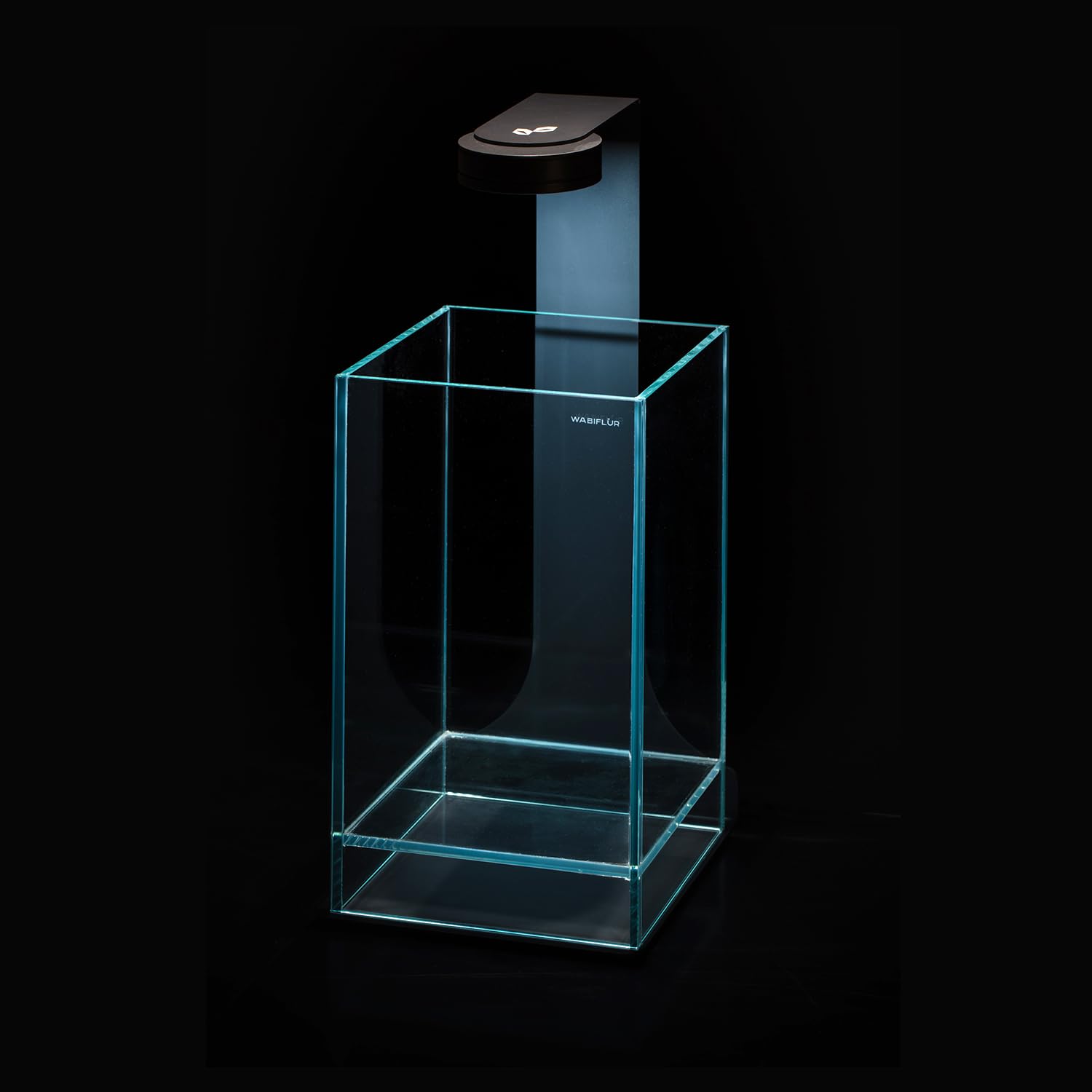 Terrario Terrarium in Vetro Extrachiaro con LED Integrato, Design Elegante per Ecosistemi Naturali e Giardini Acquatici, Dimensioni 15x15x25 h cm