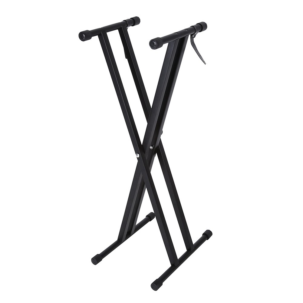 Portable X style Keyboard Stand Double Braced Music Electric Organ Holder Adjustable Height for Most Keyboards 61 76 88 Keys, Model CY0245