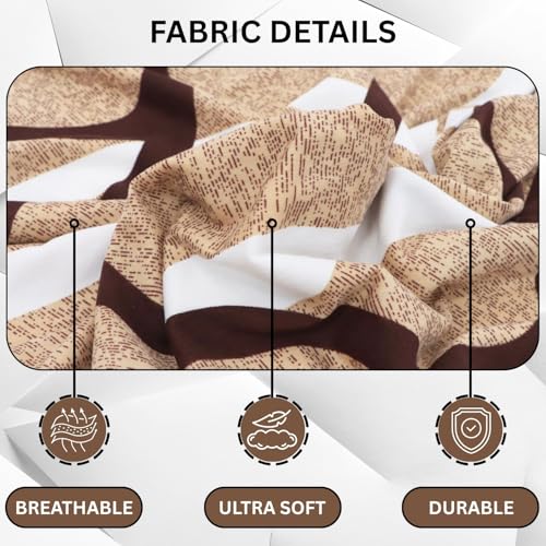 Image of Lukzer 1 Seater Sofa Cover - Beige Lining | 360 Fully Covered Anti-Slip Washable Couch Cover Protecter | 140 GSM Stretch Fit Polyester + Spandex Slipcover (90-140cm /SC-021-01)