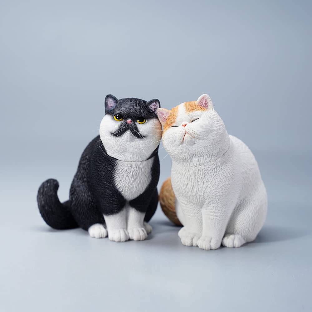 Amazon.co.jp: JXK 交換ヘッド付き猫 フィギュア 樹脂製 猫の置物