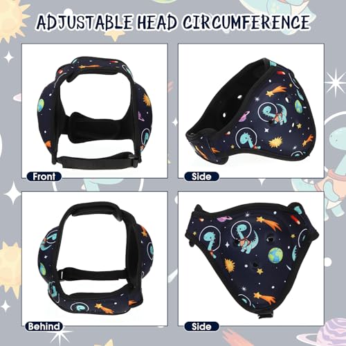 Tellegloww Wrestling Headgear for Kids Youth Soft Grappling Headgear Adjustable Wrestling Ear Guard for Adults(Dark Blue,Dinosaur Style) - Thumbnail 4