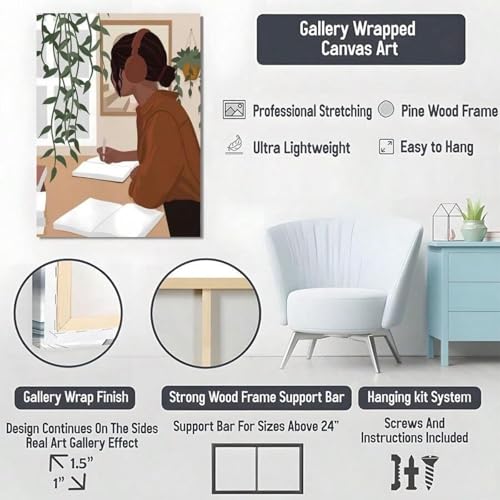 Affiche sur toile musique 70x100 cm grand format sans cadre décoratif - 5