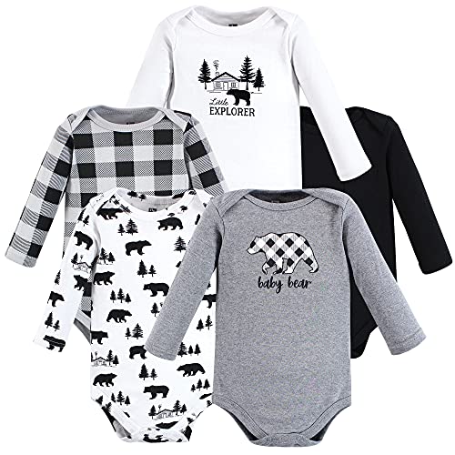 Image of Hudson Baby Unisex Baby Cotton Long-Sleeve Bodysuits