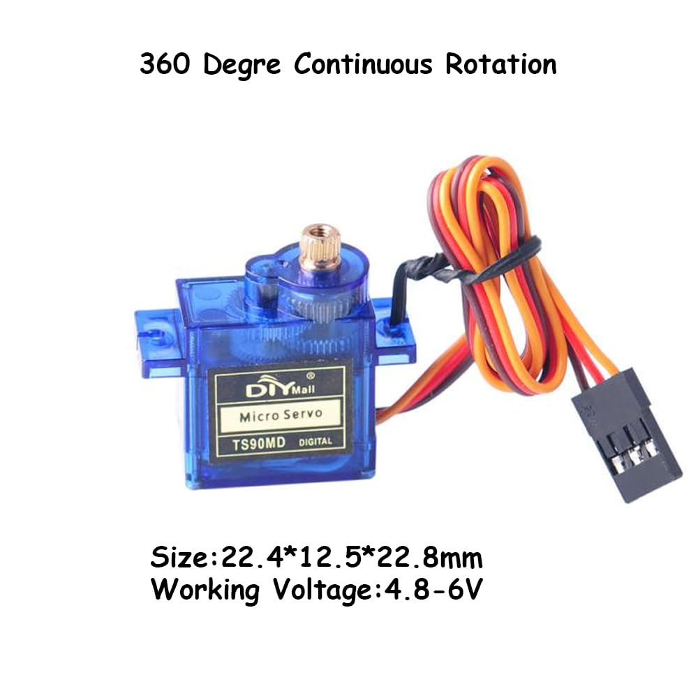 TS90MD 9G Micro Servo Numérique Full Metal Gear 360 Degrés Rotation Continue pour RC Drones Bras Robotique Smart Car Need PWM 500~2500usec (lot de 4 pièces)