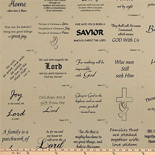 David Textiles Religious Text Patchwork Multi Fabric Fabric by the Yard