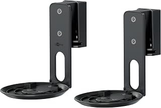 goobay Lautsprecher-Wandhalterung für Sonos Era 100, 2er-Set, bis 3 kg, neigbar & schwenkbar, Stahl Schwarz – 71025