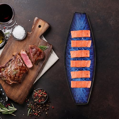 Plato cerámico para sushi estilo japonés 14 pulgadas miniatura 6