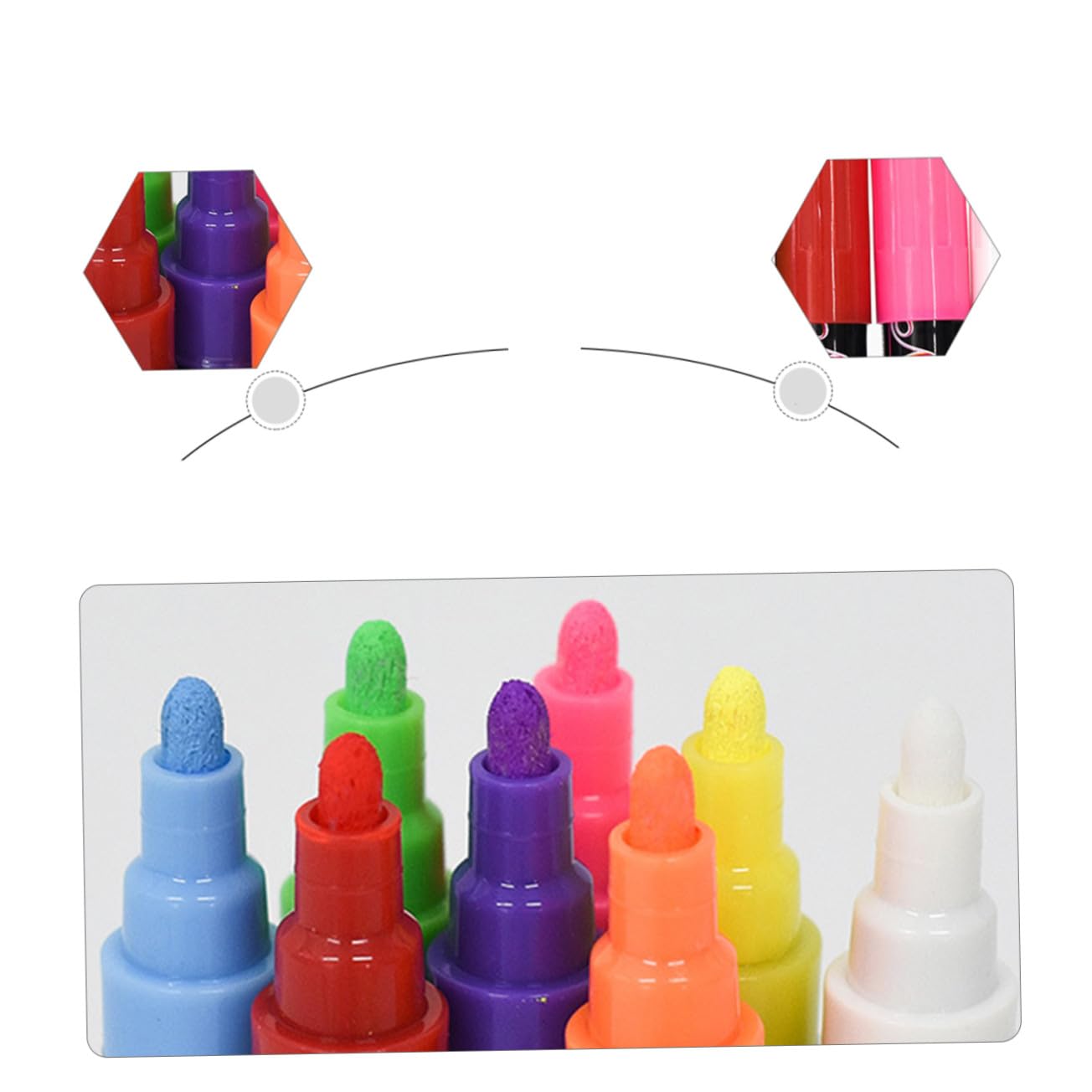 VILLCASE 12 Pennarelli Liquidi Cancellabili per Lavagna e Lavagnetta LED Fluorescente, Plastica, Ecologici, Regalo di Natale