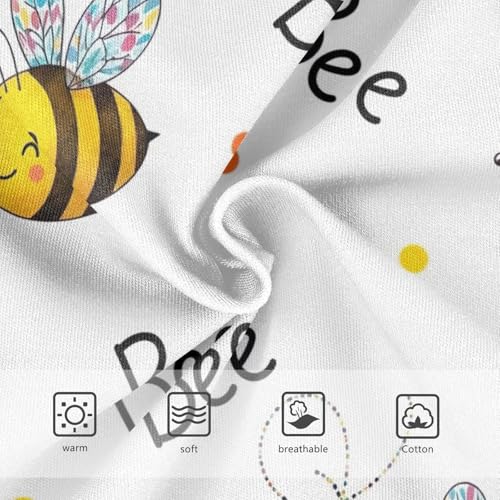 Toddler Girl Panties, Cute Bees White Cotton Girls Underwear, 2T–8 Years3