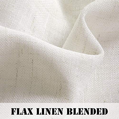 H.Versailtex PART-HVTABDM-5284IVORY Linen Curtains Linen Blended Curtains Tab Top Window Treatments Panels Drapes For Living Room/Bedroom, Elegant Energy Efficient Light Filtering Curtains thumb #3