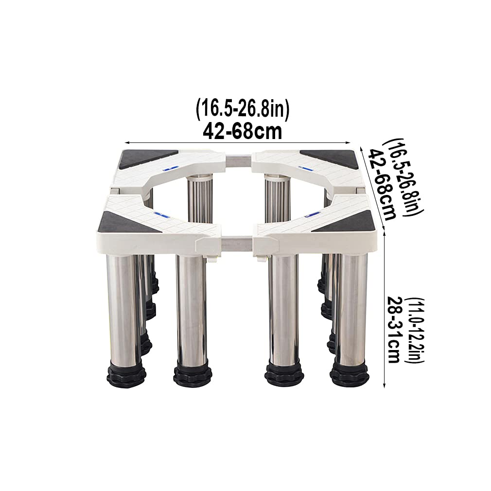 Soporte universal ajustable antivibración para lavadora, secadora, nevera, muebles, 42-68 cm, 8 patas