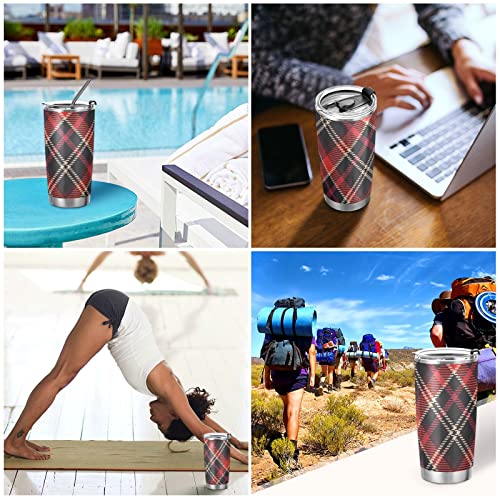 Litebear E04B22007 Leak Proof, Vacuum Insulated Stainless Steel Bottle, Hot Cold, Double Walled,Red And Black Plaid Thermo Coffee Travel Mug thumb #6