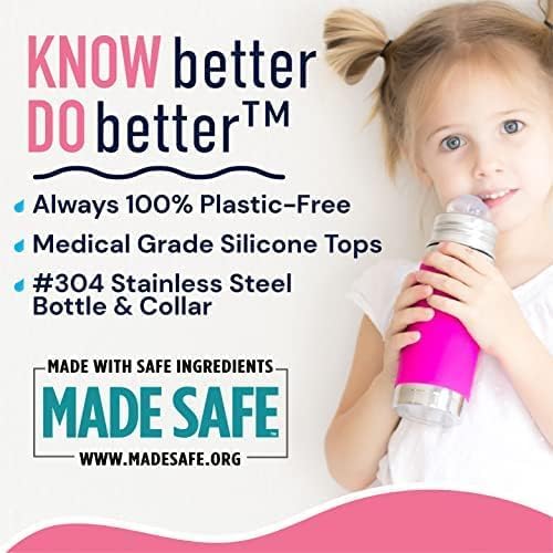 Image of Pura Sport 16oz /473ml Insulated Bottle w /Sleeve & Silicone Big Mouth Top - Stainless Steel, Warm & Cold, Leak-Proof & Spill-Proof for Kids, Toddlers, Preschoolers - Unicorn