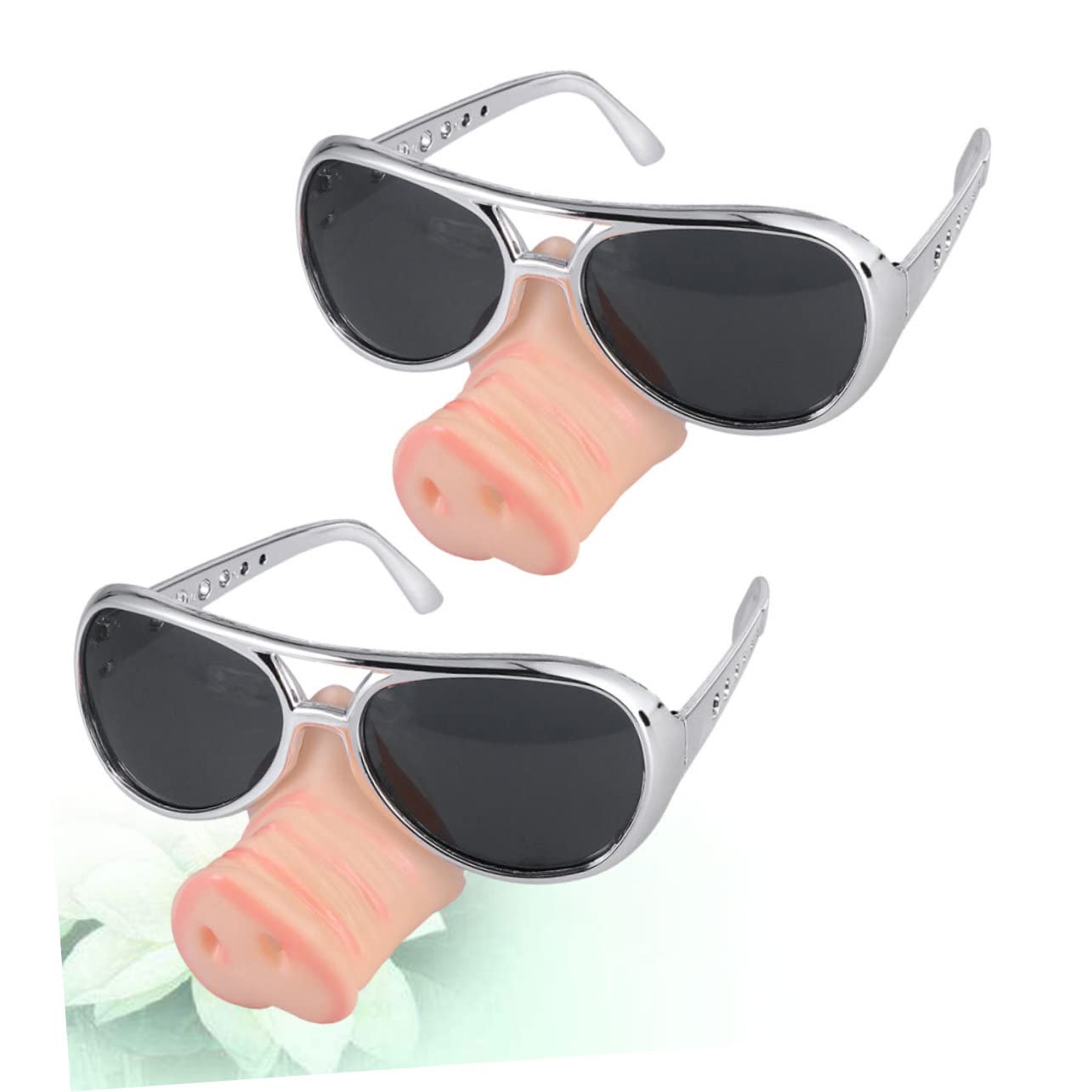 BRIGHTFUFU Pig Nose Glasses 2pcs Funny Party Glasses Creative Halloween Decorations