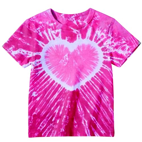 Valentine Heart Shirt for Kids-Tie Dye Cute Heart Short Sleeve Boy Girl Teen Toddler Valentines Day Tee Tops