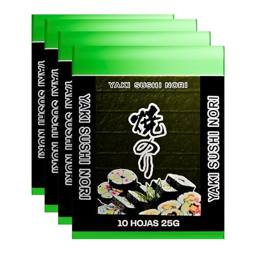 Alga Nori Yakinori – Grado Gold – Algas para Enrollar Sushi – Calidad Premium para Rolls, Onigiri y Cocina Asiática – Pack Laborawi (40 hojas (100 g))