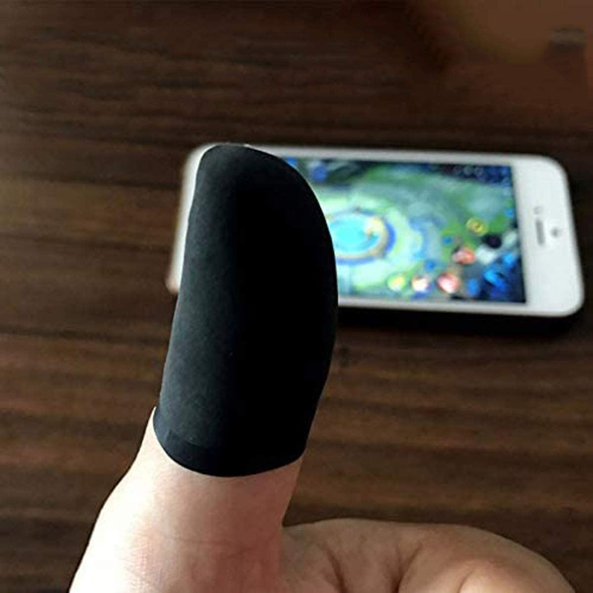 KASTWAVE 10 Pcs Finger Sleeves for Gaming, Thumb Sleeves for Mobile Gaming Controller, Anti-Sweat Breathable Seamless Touchscreen Thumb Cover for PUBG, League of Legends, Call of Duty, Fortnite