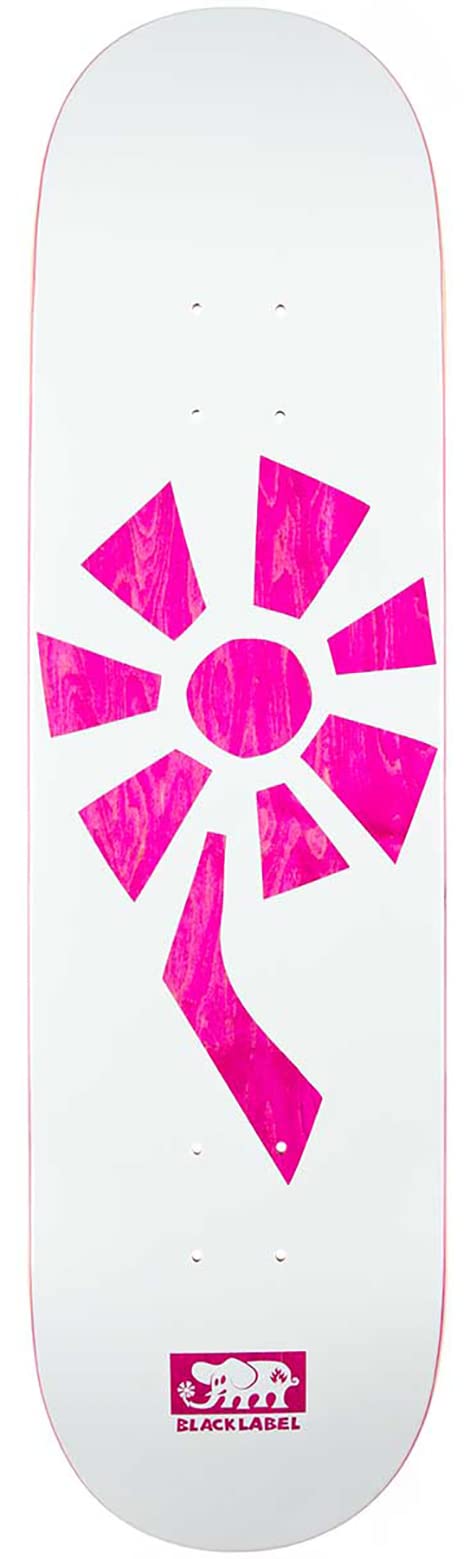 Tabla de Skate Flower Power, 8,25 x 32,12, Color Blanco y Rosa
