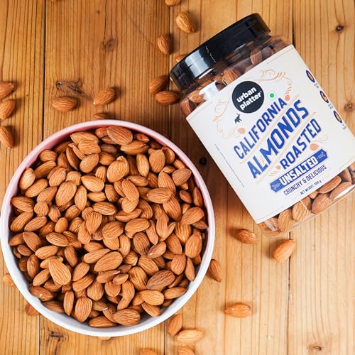Image of Urban Platter Roasted Unsalted California Almonds, 500g (Healthy Snack, Perfectly Roasted Almonds, Grade A, Badam)