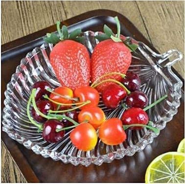 KEXES Glass Ashtray Transparent Crystal Glass Leaf Shape Decorative Dish Plate Multipurpose Dry Fruits, Spice, Snacks, Sweets & Chocolate, Serving Plate for Dining Table, Office, Desk 3