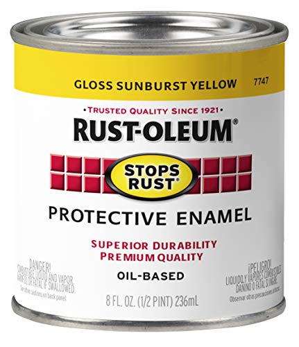 Image of Rust-Oleum Stops Rust Brush On Enamel Paint, Gloss Sunburst Yellow