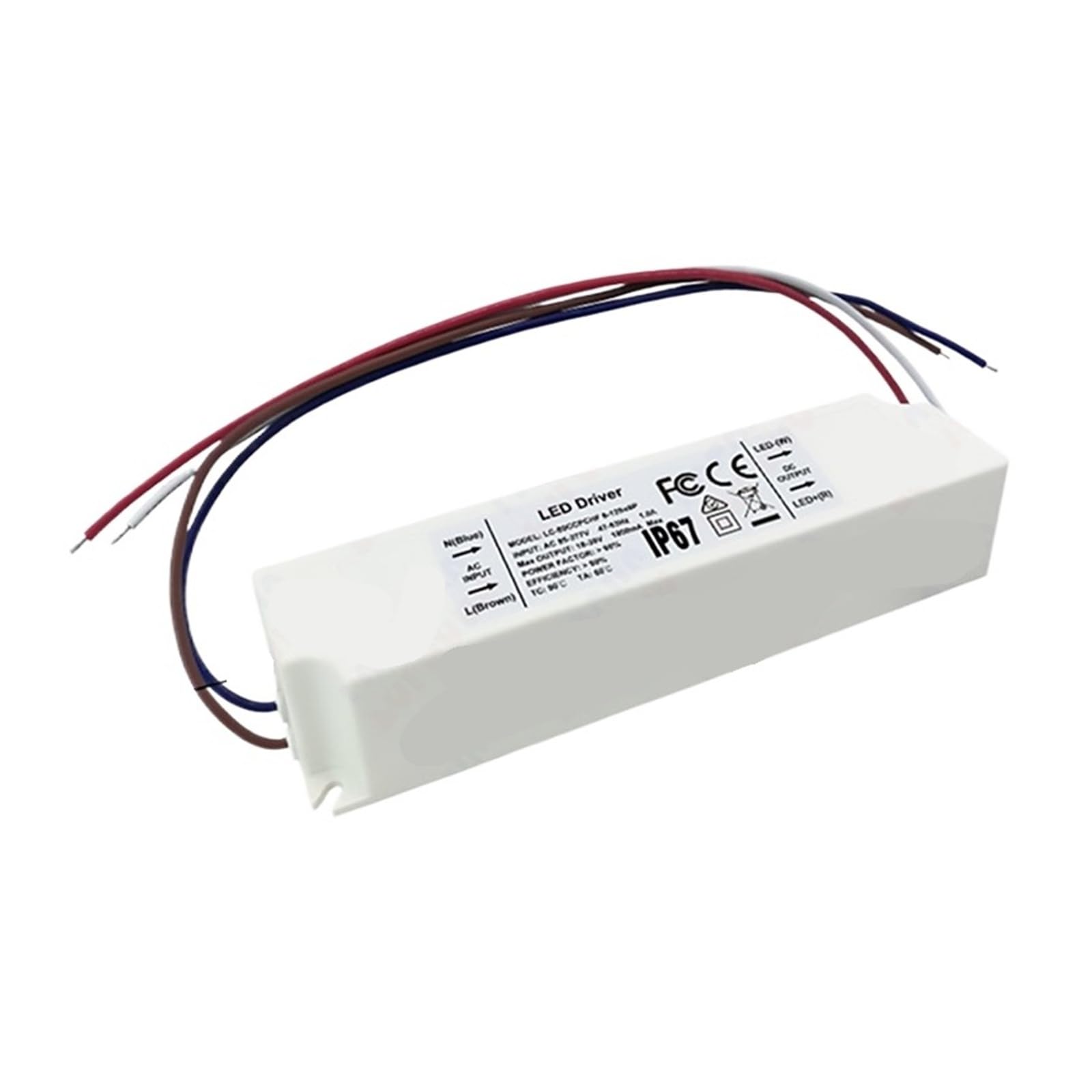 PWANUIGTE 60W 70W 80W LED Driver 2400mA 2100mA 1800mA 1500mA 1200mA 700mA Lighting Transformer(1800mA 18-39V PC)