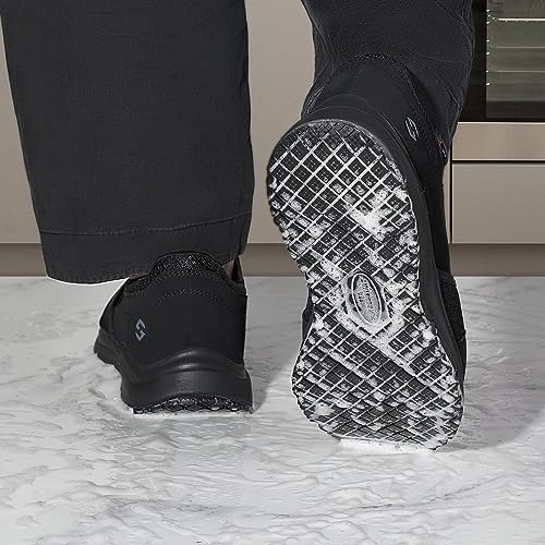 HISEA Slip Resistant Shoes for Men, Water & Oil Resistant, Breathable Comfortable Slip on Chef Men Work Shoes, Lightweight Walking Standing Shoes for Kitchen, Restaurant, Healthcare Workers Black | Image 4